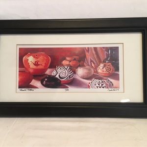 Beautiful Pueblo Pottery Framed Print By C. Whitmore Still Life